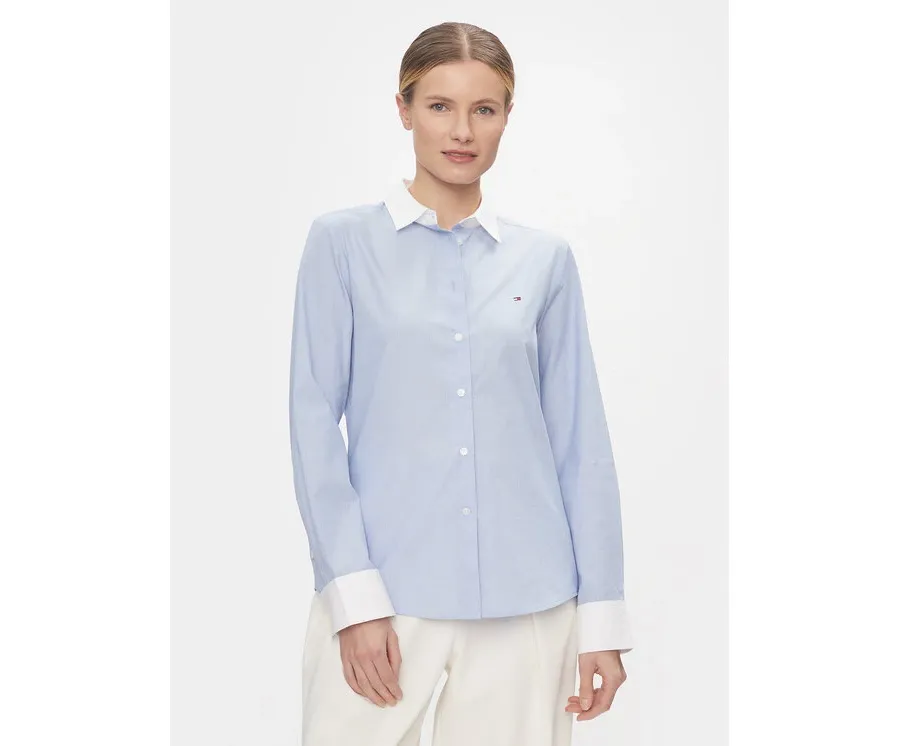 obrazek 1 Tommy Hilfiger Koszula Fill A Fill Regular Shirt WW0WW40531 Błękitny Slim Fit
