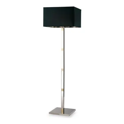 Zdjęcie Luksusowa lampa wolnostojąca z pięknym ciemnym abażurem Lumis