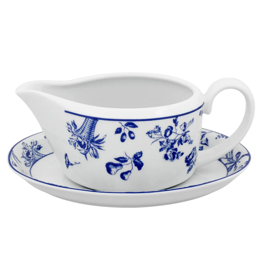 obrazek 1 Unikatowa sosjerka z kolekcji Chintz Azul z błękitnym roślinnym ornamentem - Vista Alegre