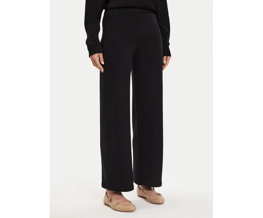 obrazek 1 Max Mara Leisure Spodnie dzianinowe Epopea 24263360 Czarny Relaxed Fit