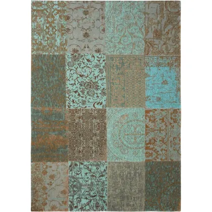 Zdjęcie Stylowy turkusowy dywan patchwork - SEA BLUE 8006