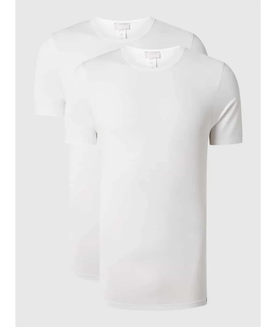 obrazek 1 T-shirt z detalem z logo w zestawie 2 szt. model ‘Cotton Essentials’