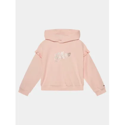 Zdjęcie Tommy Hilfiger Bluza Hilfiger Script Ruffle Hoodie KG0KG07720 Różowy Regular Fit