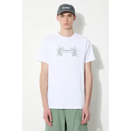 Zdjęcie Maharishi t-shirt bawełniany Double Tigers Miltype męski kolor biały z nadrukiem 1305.WHITE