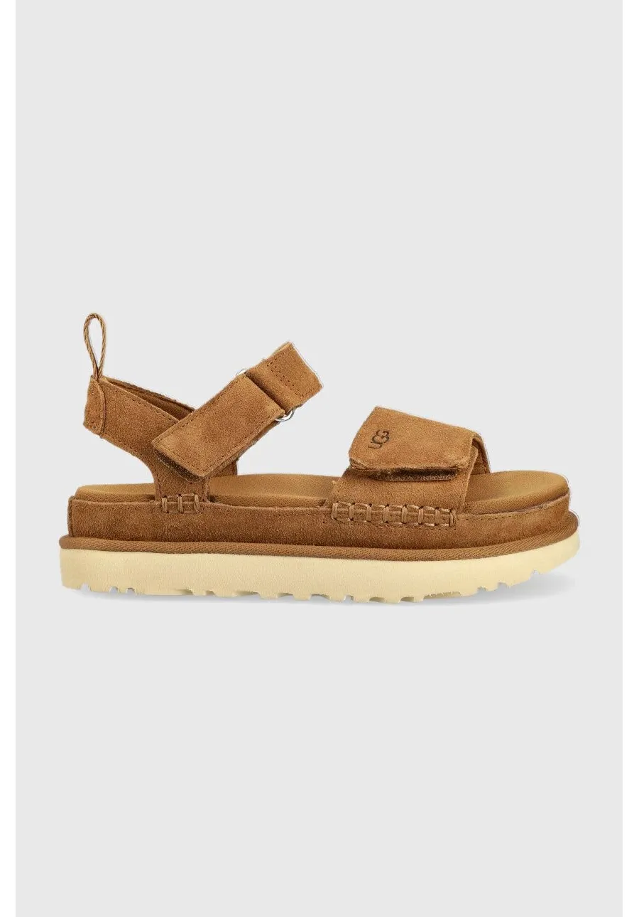 obrazek 1 UGG sandały zamszowe Goldenstar damskie kolor brązowy na platformie 1136783