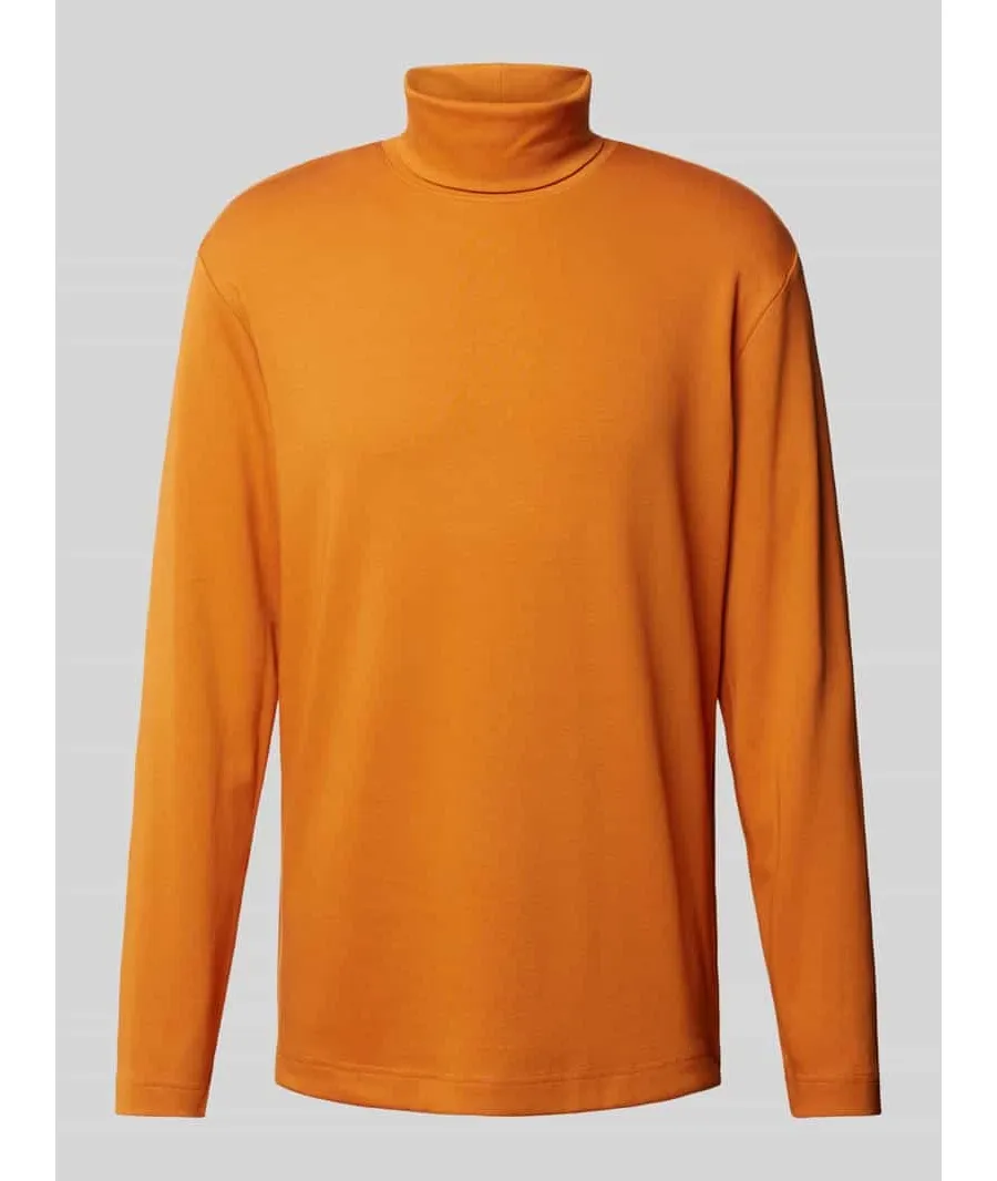 obrazek 1 Bluzka o kroju regular fit z mieszanki bawełny z długim rękawem i golfem