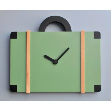 Picture An unusual wall clock in the shape of a bag