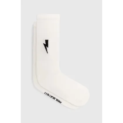Zdjęcie Neil Barett skarpetki BOLT COTTON SKATE SOCKS kolor biały PBAC116.C9400.238