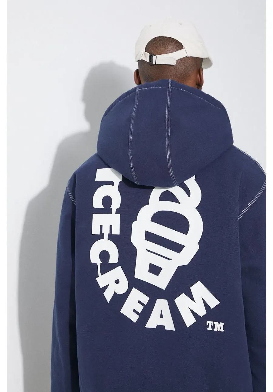 obrazek 1 ICECREAM kurtka bawełniana Hooded Work kolor granatowy zimowa oversize IC24104