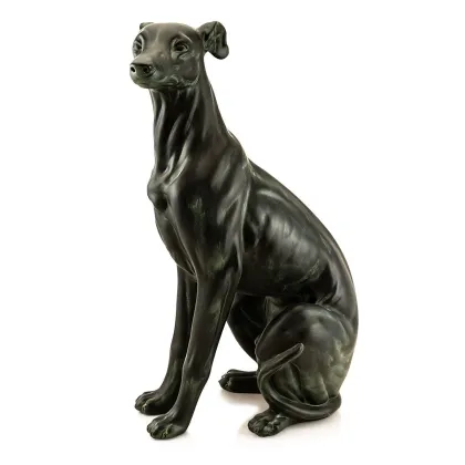Picture A large ceramic statuette of a black Italian greyhound – Ahura