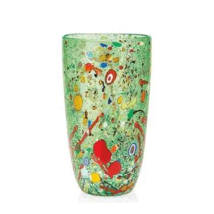 Zdjęcie Zielony wazon ręcznie wykonany ze szkła murano (26 cm)