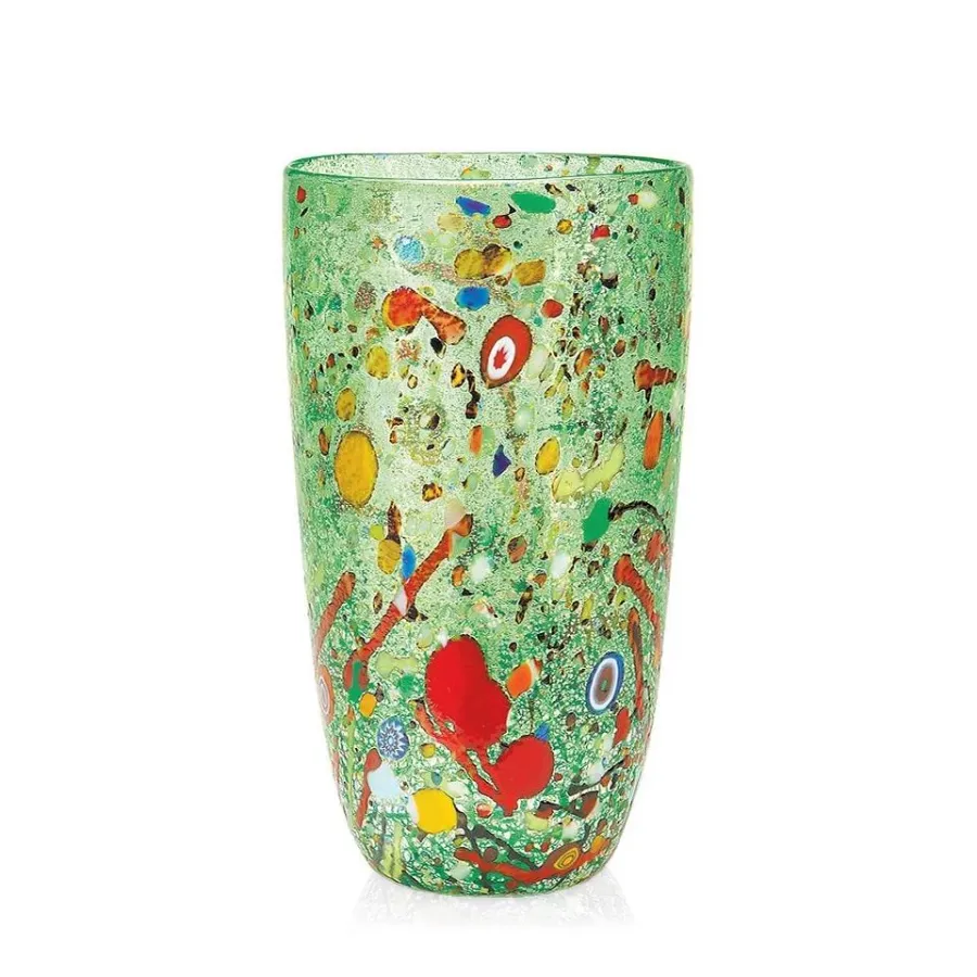 obrazek 1 Zielony wazon ręcznie wykonany ze szkła murano (26 cm)