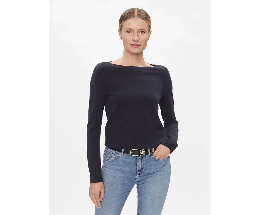 obrazek 1 Tommy Hilfiger Sweter WW0WW42050 Granatowy Regular Fit