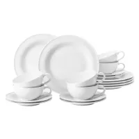 Zdjęcie 18-elementowy biały porcelanowy serwis do herbaty w stylu nowoczesnym - Seltmann Weiden
