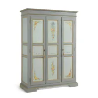 Picture Elegant Italian three-door wardrobe made of solid wood with tiles