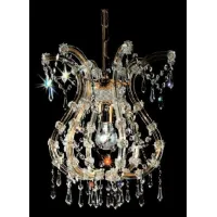 Picture Luxurious chandelier with gold-plated metal frame covered with glass arms and clear crystal pendants - Il Paralume Marina