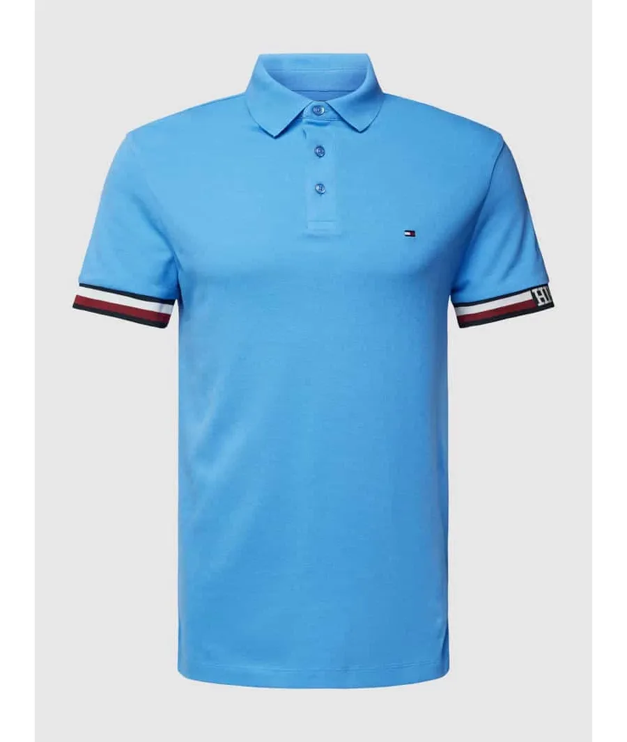 obrazek 1 Tommy Hilfiger Polo Monotype Flag MW0MW33585 Niebieski Slim Fit