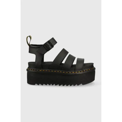 Zdjęcie Dr. Martens sandały skórzane Blaire Quad damskie kolor czarny na platformie DM27296001