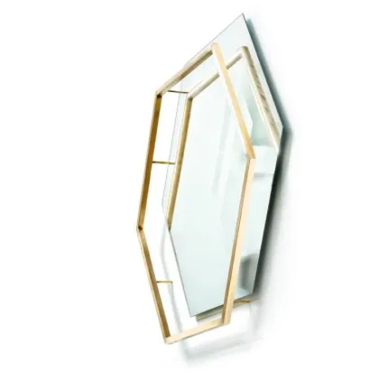 Zdjęcie Piękne stylowe lustro z metalową ramą z mosiądzu w stylu nowoczesnym - Il Paralume Marina