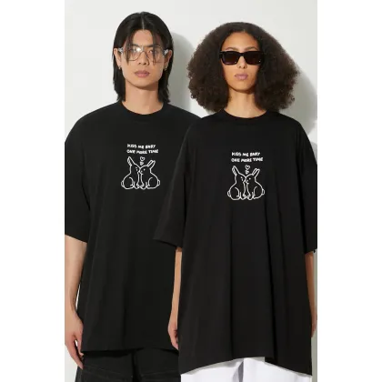 Zdjęcie VETEMENTS t-shirt bawełniany Kissing Bunnies kolor czarny z nadrukiem UE64TR240B