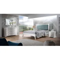 Zdjęcie Nowoczesne podwójne łóżko z wyściełanym panelem – Morello Gianpaolo