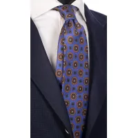 Picture A beautiful blue tie with elegant ceremonial patterns