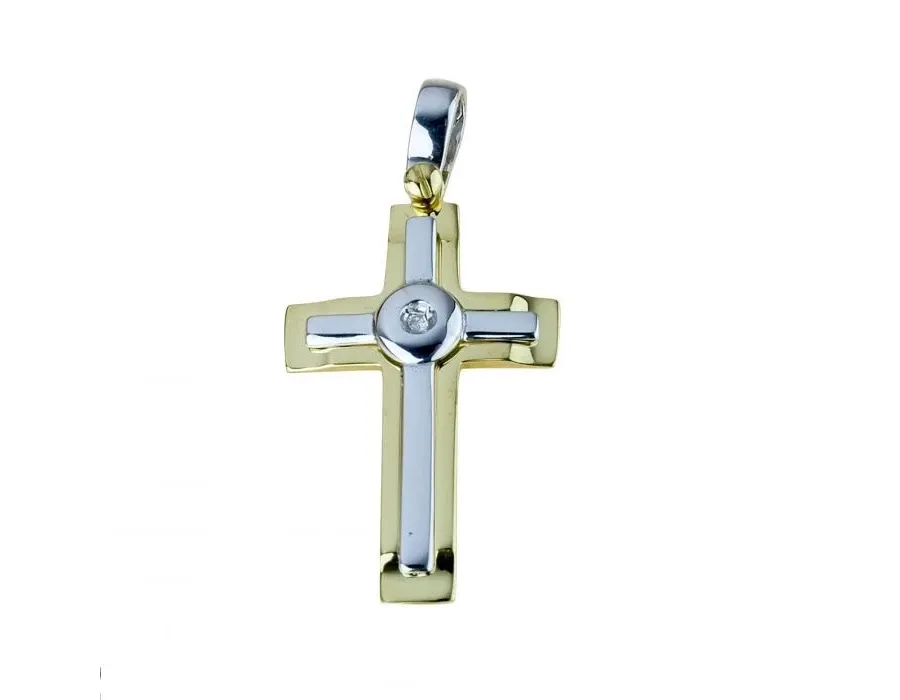 obrazek 1 Genialny męski krzyż o śr.ct.0,01 wym.27x17mm.