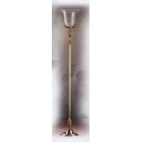 Picture Luxurious floor lamp in silk and gold Murano glass – Il Paralume Marina