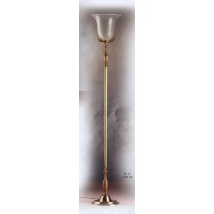 Picture Luxurious floor lamp in silk and gold Murano glass – Il Paralume Marina