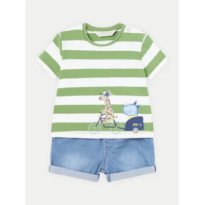 Zdjęcie Mayoral Komplet t-shirt i spodenki 1209 Zielony Regular Fit