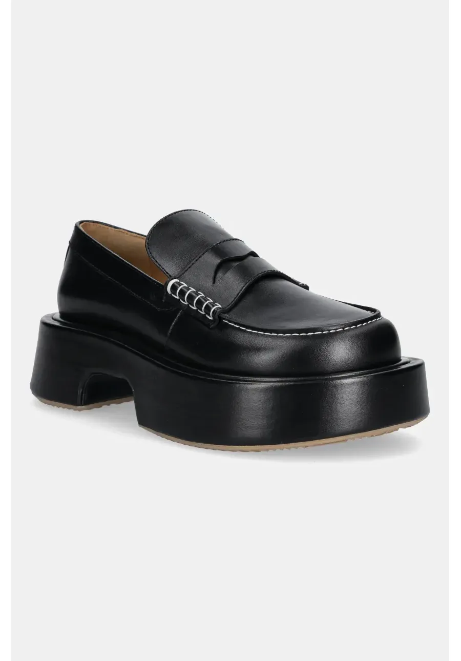 obrazek 1 JW Anderson mokasyny skórzane Platform Moccasin męskie kolor czarny FW0168.LA0020.999
