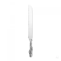 Zdjęcie Piękny stylowy srebrny nóż do chleba z ząbkowanym ostrzem - Zaramella Argenti