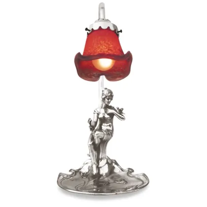 Zdjęcie Artystyczna lampa wykonana z pewteru