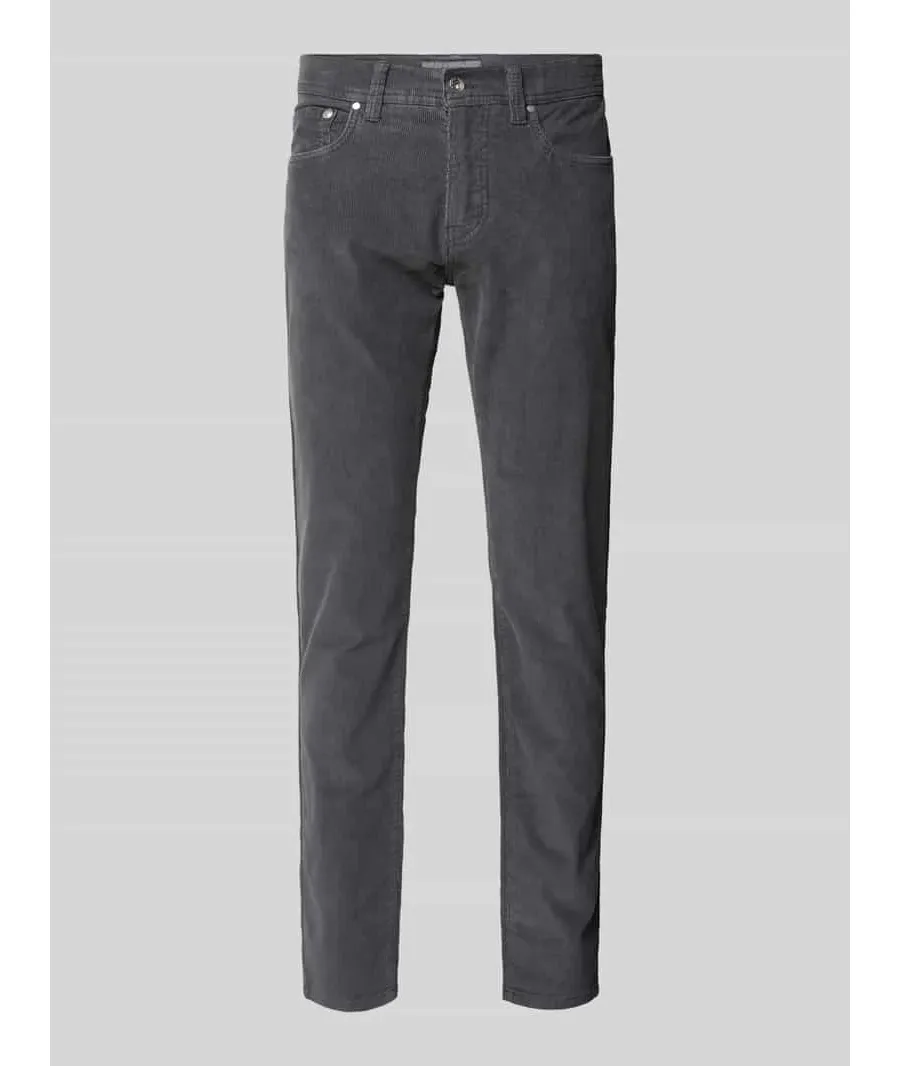 obrazek 1 Spodnie sztruksowe o kroju tapered fit z bawełną model ‘LYON’