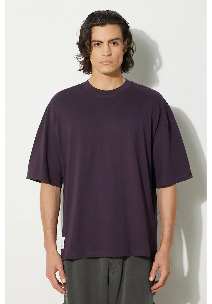 obrazek 1 Alpha Industries t-shirt bawełniany Logo BP męski kolor fioletowy gładki 146507