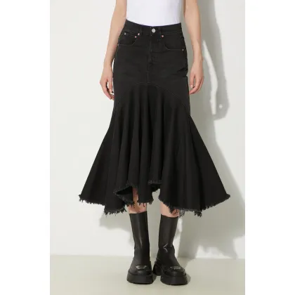 Zdjęcie VETEMENTS spódnica jeansowa Denim Midi Skirt kolor czarny mini rozkloszowana WE64SK700B