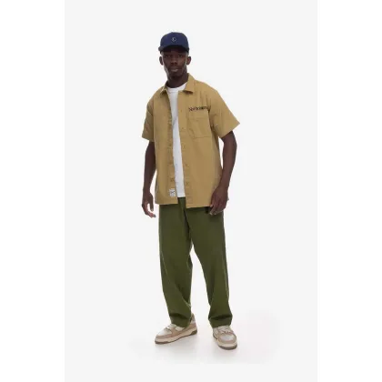 Zdjęcie Aries polo bawełniane kolor zielony z nadrukiem Aries Mini Problemo Uniform Shirt AR40114 ARMY GREEN AR40114-ARMY.GREEN