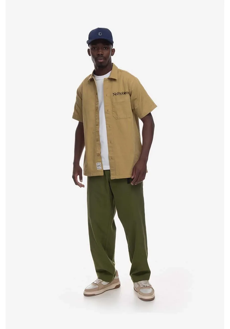 obrazek 1 Aries polo bawełniane kolor zielony z nadrukiem Aries Mini Problemo Uniform Shirt AR40114 ARMY GREEN AR40114-ARMY.GREEN