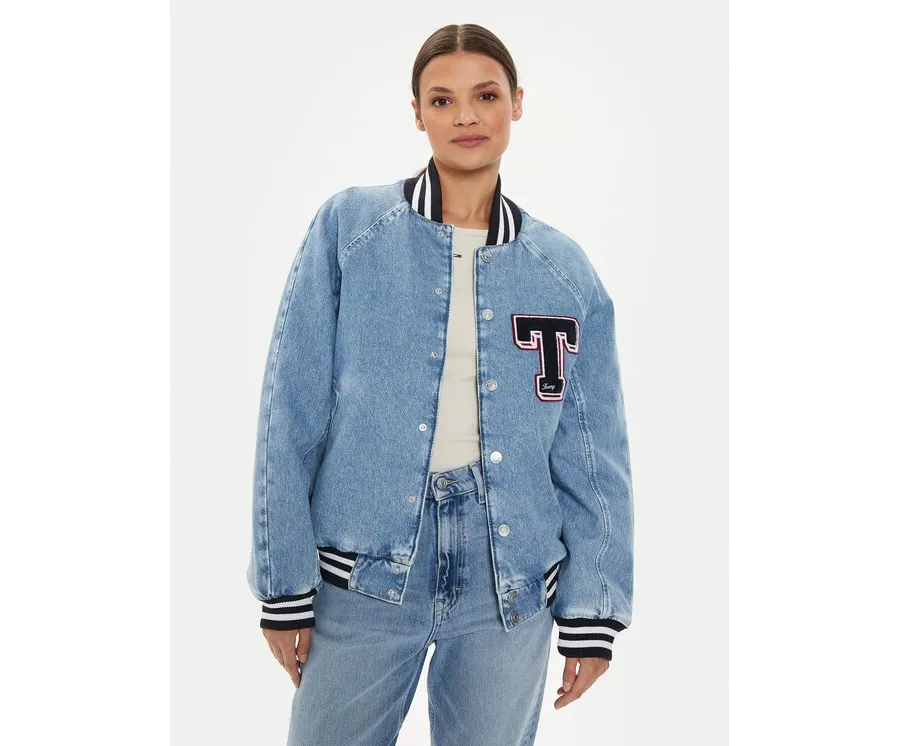 obrazek 1 Tommy Jeans Kurtka jeansowa Letterman DW0DW18202 Niebieski Oversize
