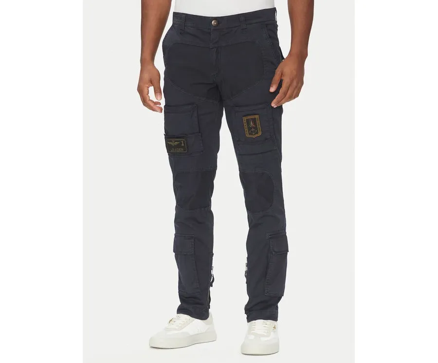 obrazek 1 Aeronautica Militare Spodnie materiałowe 251PA1387CT1493 Granatowy Regular Fit
