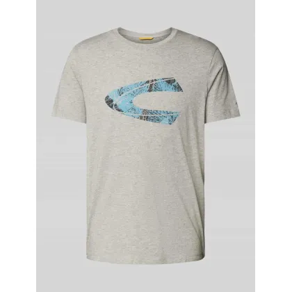 Zdjęcie T-shirt z prążkowanym okrągłym dekoltem