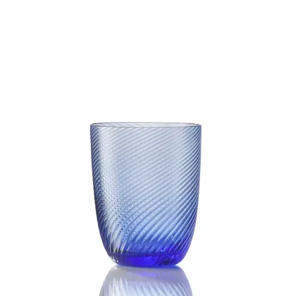 Zdjęcie Dekoracyjna szklanka do wody Murano w kolorze błękitu