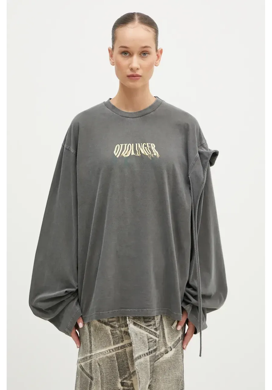 obrazek 1 Ottolinger longsleeve bawełniany Deconstructed Oversized Longsleeve kolor szary 2215010111
