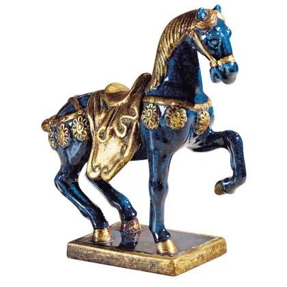 Zdjęcie Mały lewy koń z glazurowanej ceramiki H.25xL.22xP.8 cm