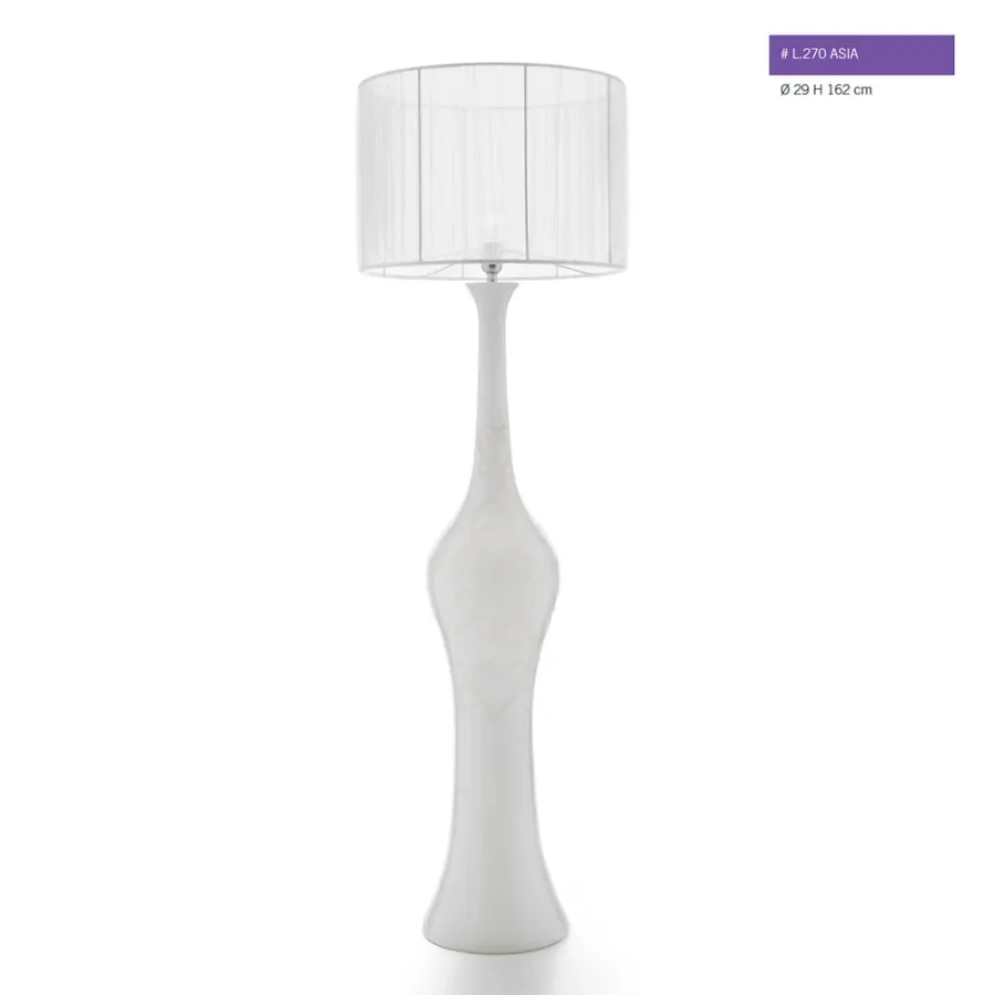 obrazek 1 Cudowna duża biała ceramiczna lampa do salonu 162cm