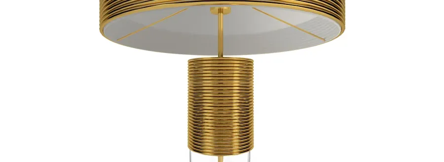 obrazek 3 Elegancka lampa biurkowa Chiado z pozłacanymi obręczami
