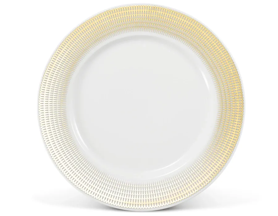 obrazek 1 Nowoczesny talerz deserowy z porcelany ze złotym zdobieniem z kolekcji Angel wings – Leander