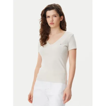 Zdjęcie Tommy Jeans T-Shirt Essential DW0DW17385 Beżowy Slim Fit