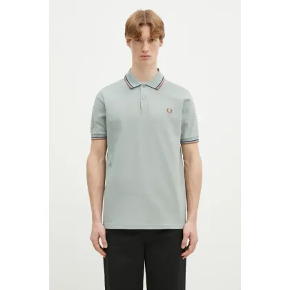 Zdjęcie Fred Perry polo bawełniane męski kolor zielony gładki M3600.Y26