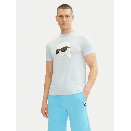 Zdjęcie KARL LAGERFELD T-Shirt 755073 552251 Błękitny Regular Fit
